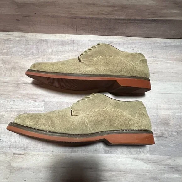 1901 Mens Round Toe Oxford  Round Toe Comfort Tan Leather Suede Shoe Size: 8M - Picture 4 of 14